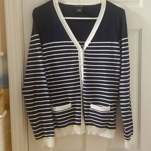 Audrey and Grace blue and white stripe sweater